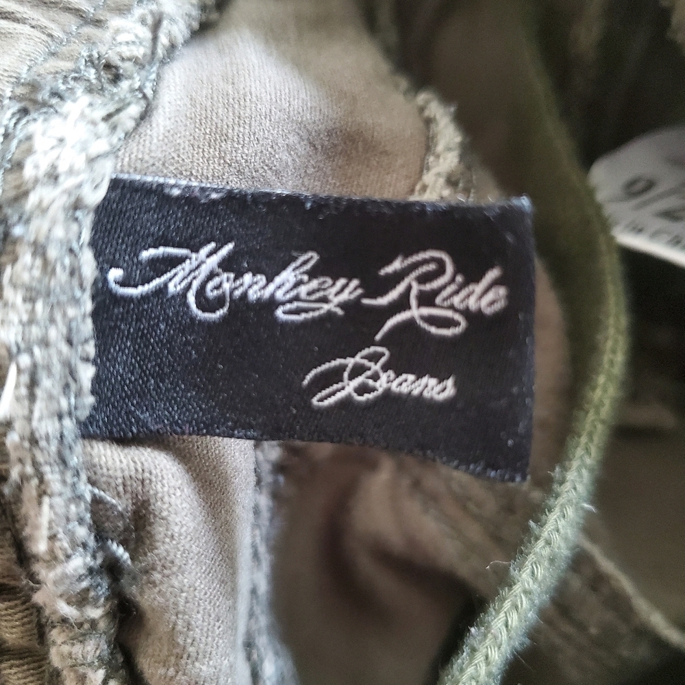 Monkey Ride Olive Green Cargo Pants Women's Size 29 Distressed - Picture 9 of 12